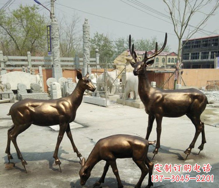长沙感受自然魅力的动物铜雕