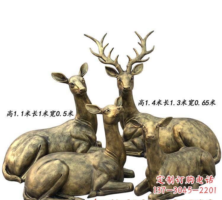 长沙精致鹿群铜雕，雕刻出无可比拟的优雅