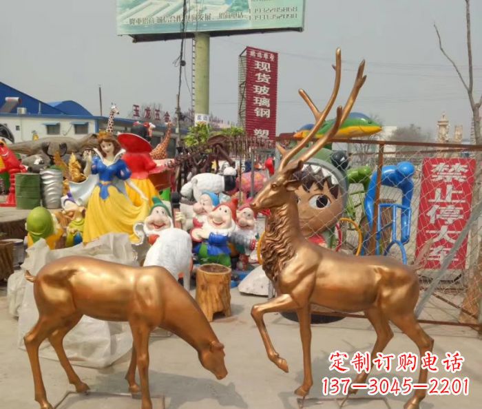 长沙优雅经典,中领雕塑鹿铜雕塑