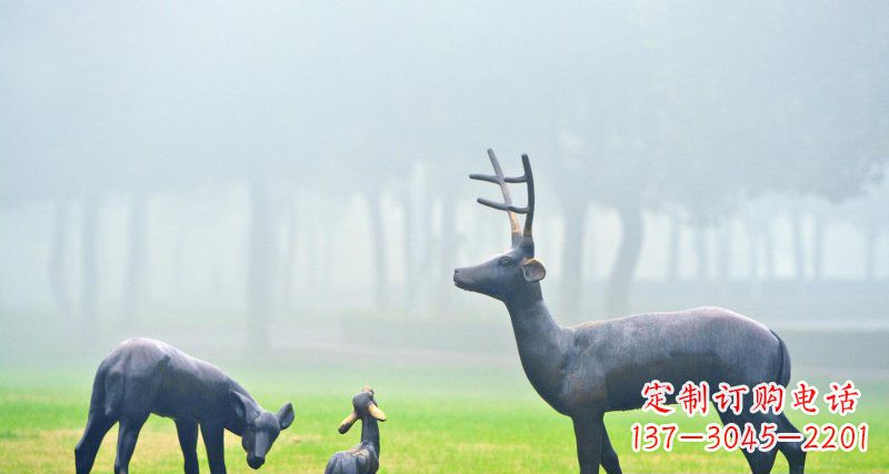 长沙鹿一家：精美绝伦的动物铜雕