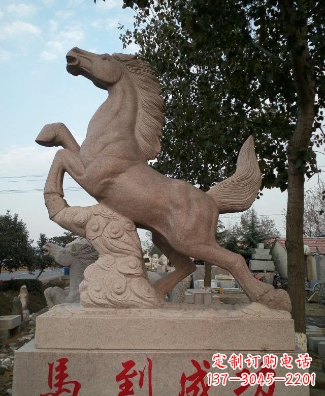 长沙精美细腻的马到成功石雕塑