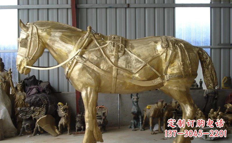 长沙中领雕塑：马拉车铜雕动物精华雕塑