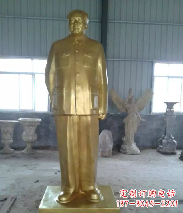 长沙优雅的毛主席玻璃钢仿铜人物雕塑