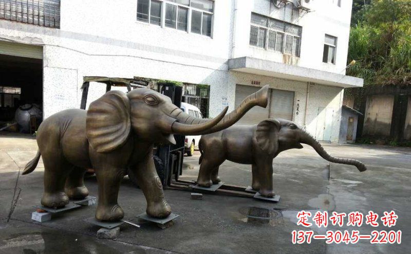 长沙门口大象动物铜雕