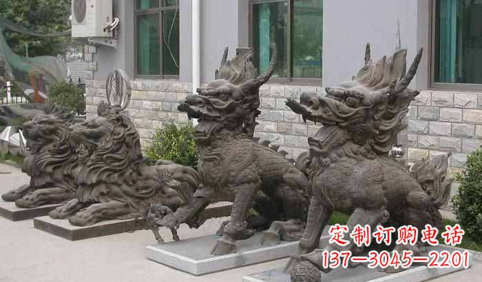 长沙门口镇宅招财麒麟铜雕222