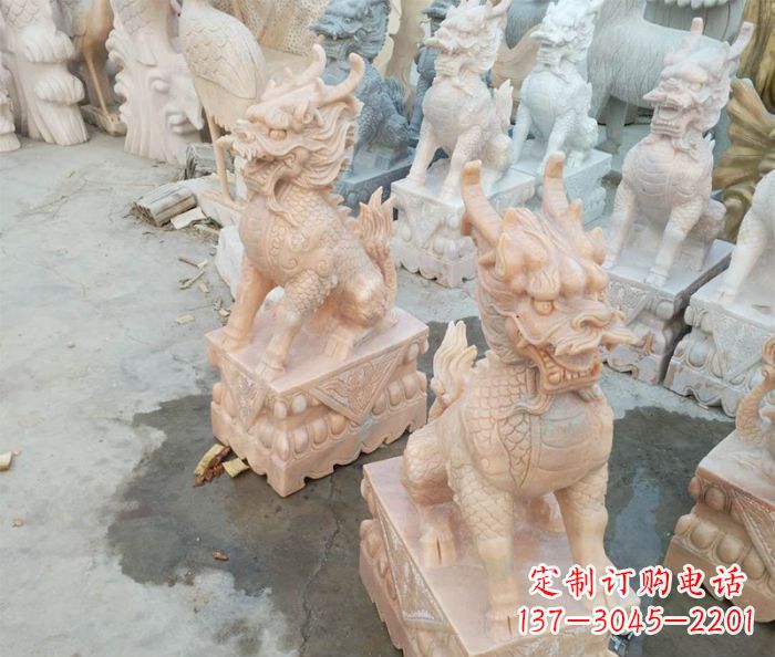 长沙华丽夺目，雕琢精美的麒麟石雕