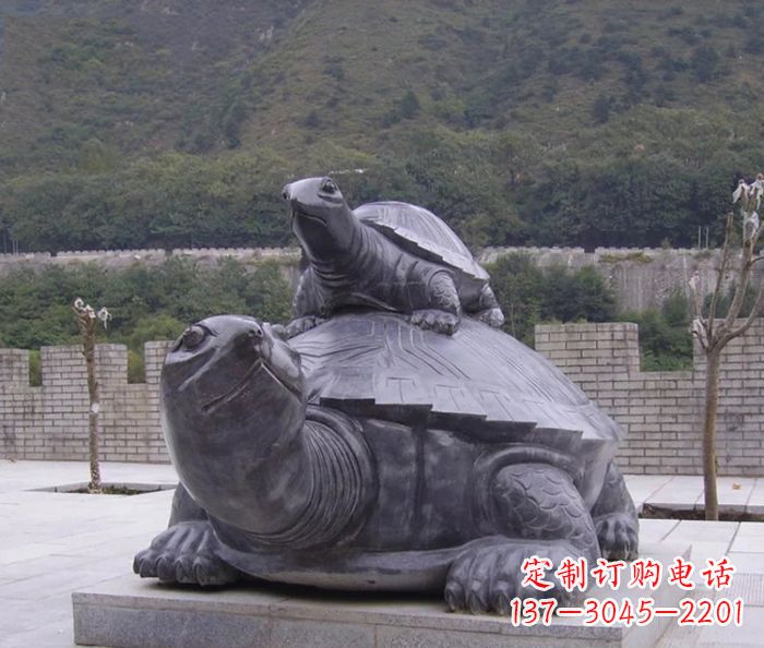 长沙中领雕塑母子乌龟公园石雕