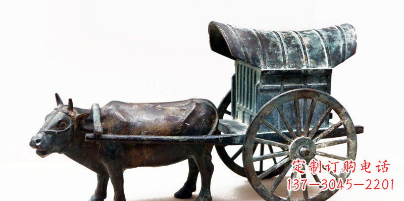 长沙牛车景观铜雕