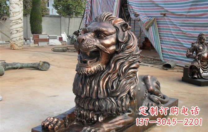 长沙汇丰狮子铜雕，体现高贵气质