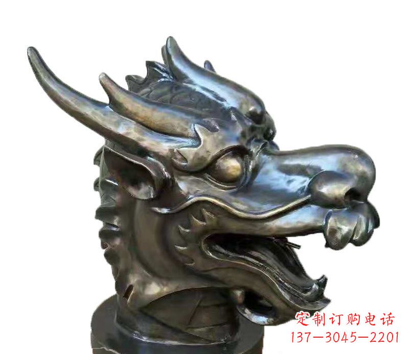 长沙喷水摆件生肖龙兽头动物铜雕