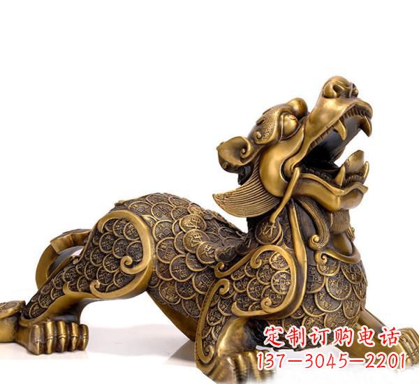 长沙特色貔貅铜雕，精致美观，福祉永存