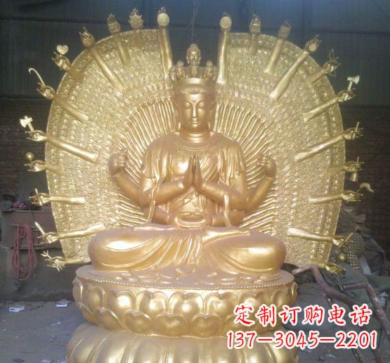 长沙中领雕塑漆金铜佛像雕塑