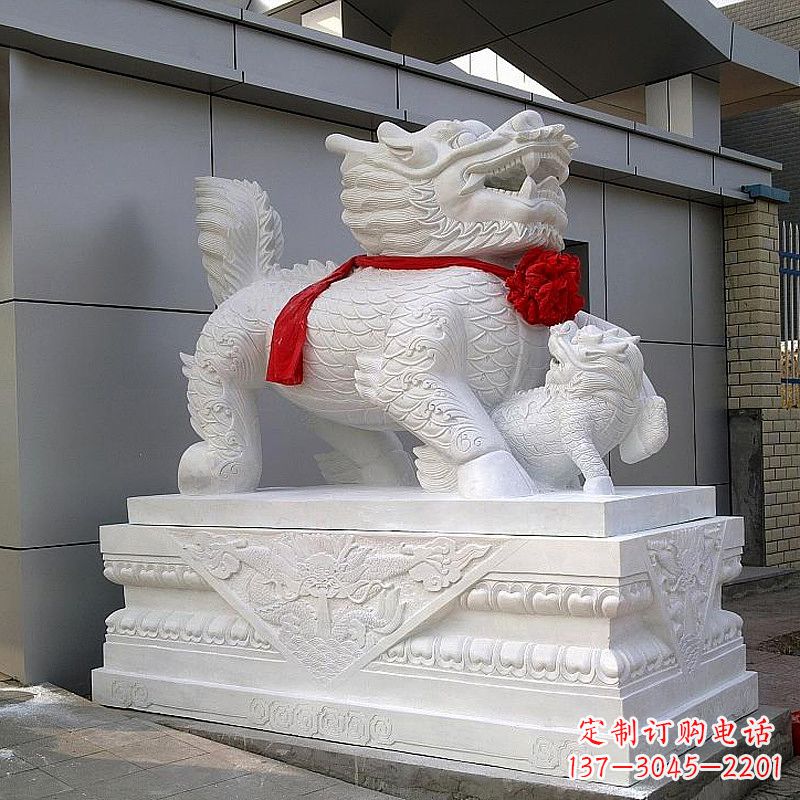 长沙企业公司看门麒麟石雕