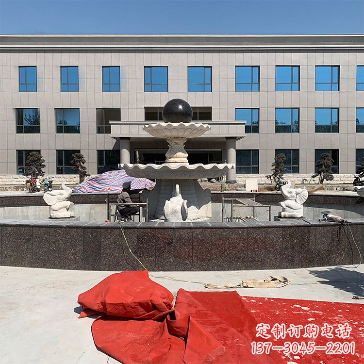 长沙企业广场招财石雕喷泉雕塑