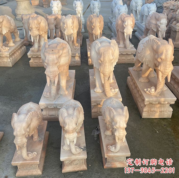 长沙翘鼻大象石雕，传承经典浓烈之美