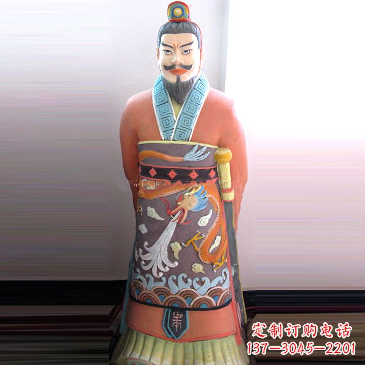 长沙秦始皇玻璃钢彩绘雕塑