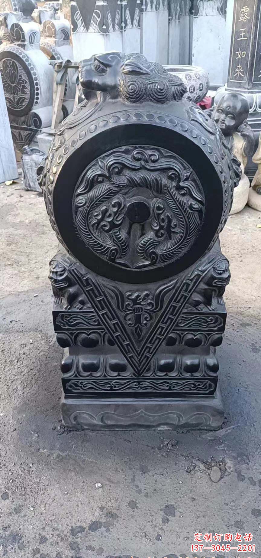 长沙门墩石雕，营造青石抱鼓石之美