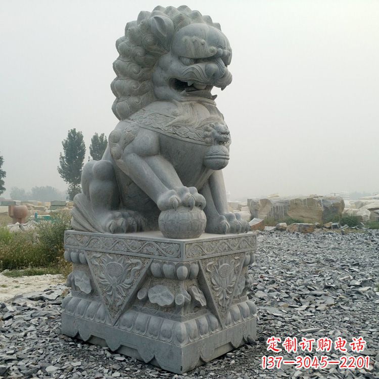 长沙青石北京狮子雕塑，雕刻传承千古之魅力