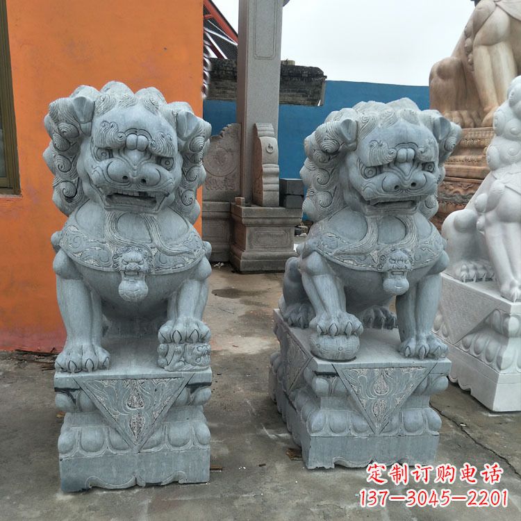 长沙精美的青石北京小狮子雕塑