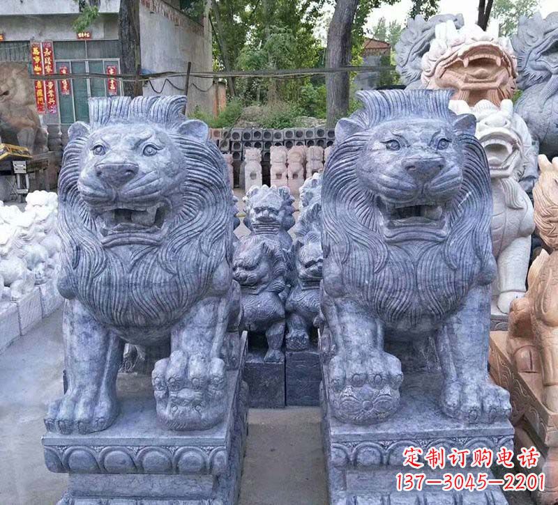 长沙青石仿古西洋狮子石雕，典雅大气