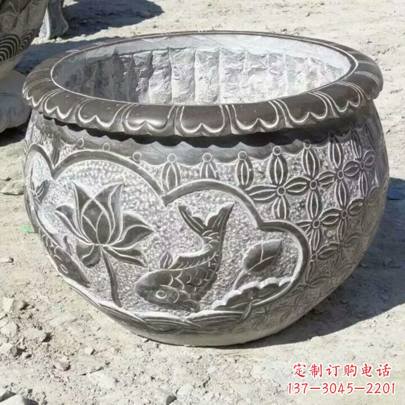 长沙精致青石浮雕水缸，为您打造精美绝伦的定制雕塑
