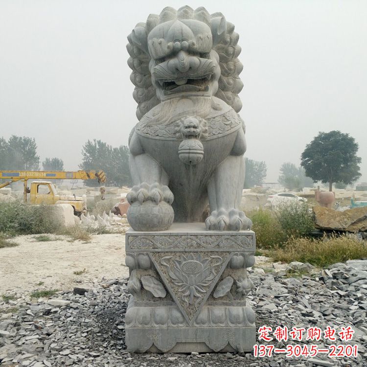 长沙完美雕刻，精美青石狮子雕塑