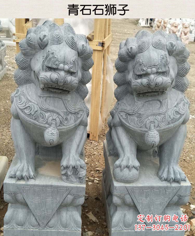 长沙青石雕刻的传统工艺美狮