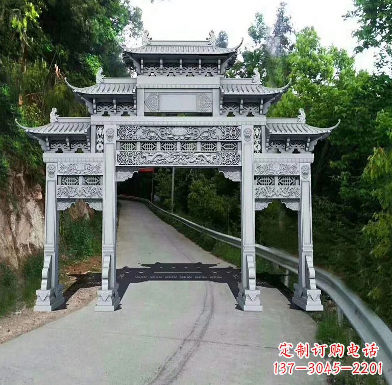 长沙青石牌坊雕塑，演绎精致经典