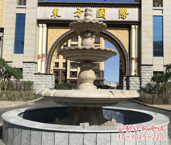 长沙三层欧式喷泉小区石雕