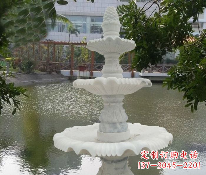 长沙三层喷泉汉白玉公园石雕