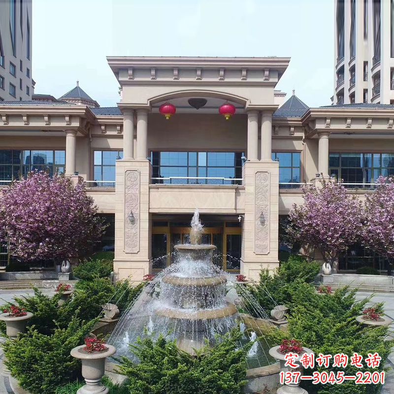 长沙高品质三层石喷泉雕塑
