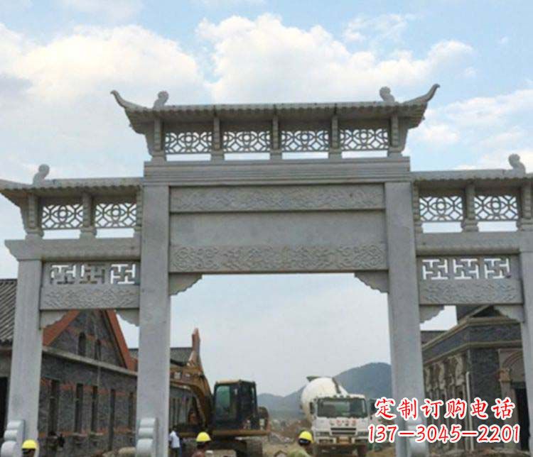 长沙三门大理石牌坊石雕 (2)