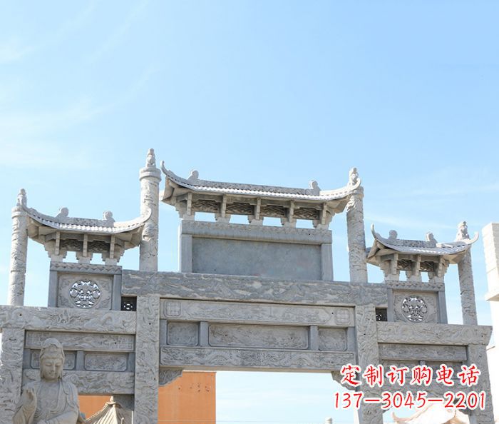 长沙三门道路牌坊石雕 (4)