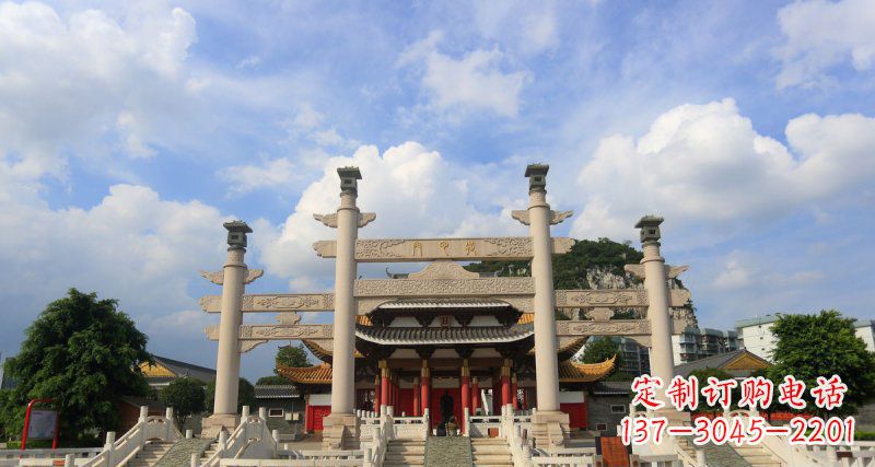 长沙三门牌坊简易石牌坊雕塑