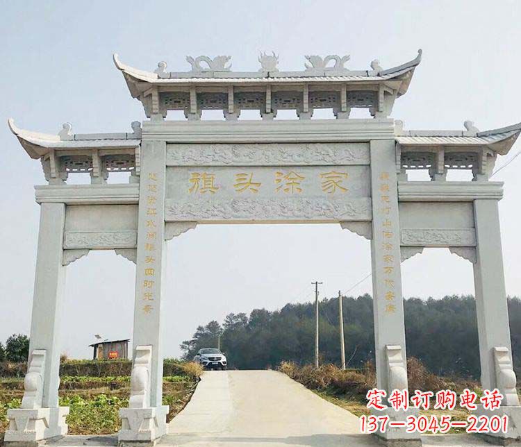 长沙三门牌坊石雕——精美雕塑,缔造传承