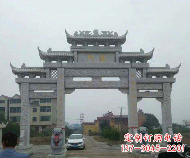 长沙三门五楼仿古牌坊石雕