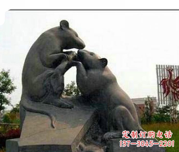 长沙生肖动物老鼠石雕