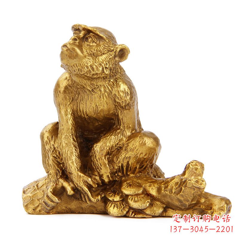 长沙生肖猴-铸铜鎏金动物雕塑摆件