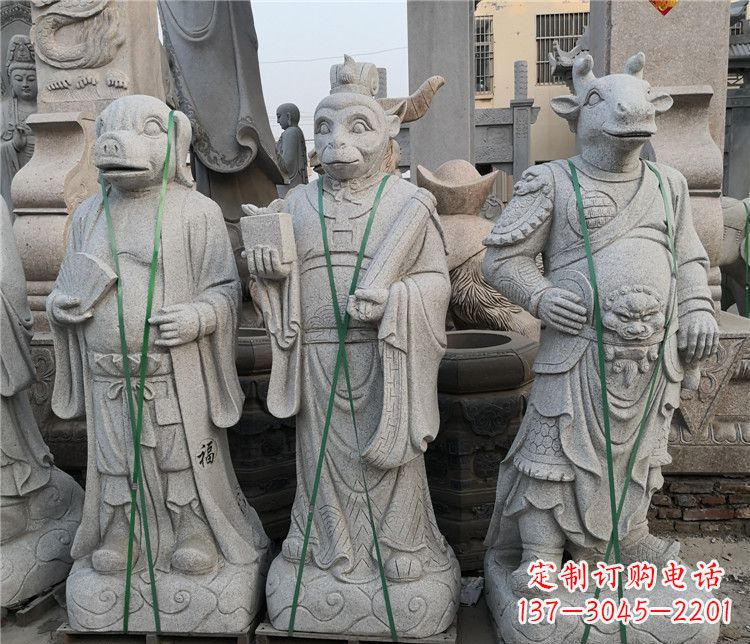 长沙十二生肖动物石雕，悦目明快！