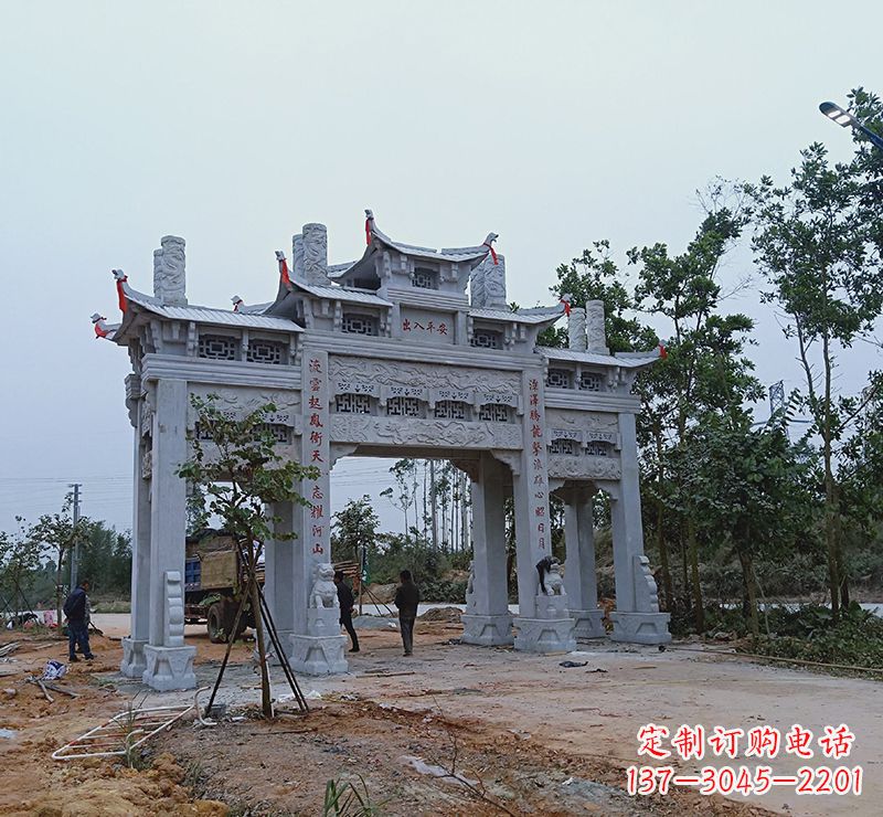 长沙领雕塑专业定制仿古牌坊雕塑，拥有多年专业…
