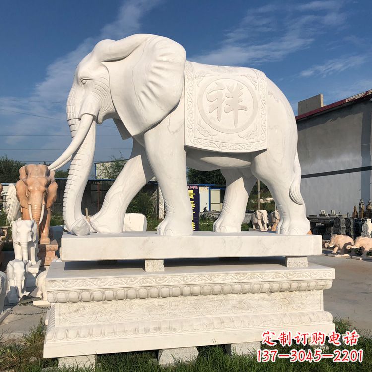 长沙现代工艺石雕大象雕塑