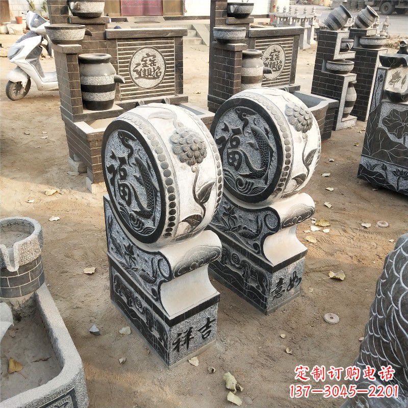 长沙石雕青石门墩雕塑
