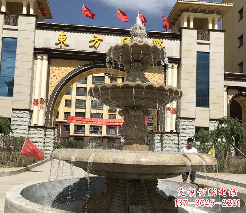 长沙石雕小区大型喷泉雕塑