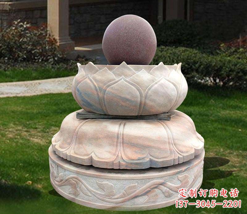长沙石雕小区风水球雕塑