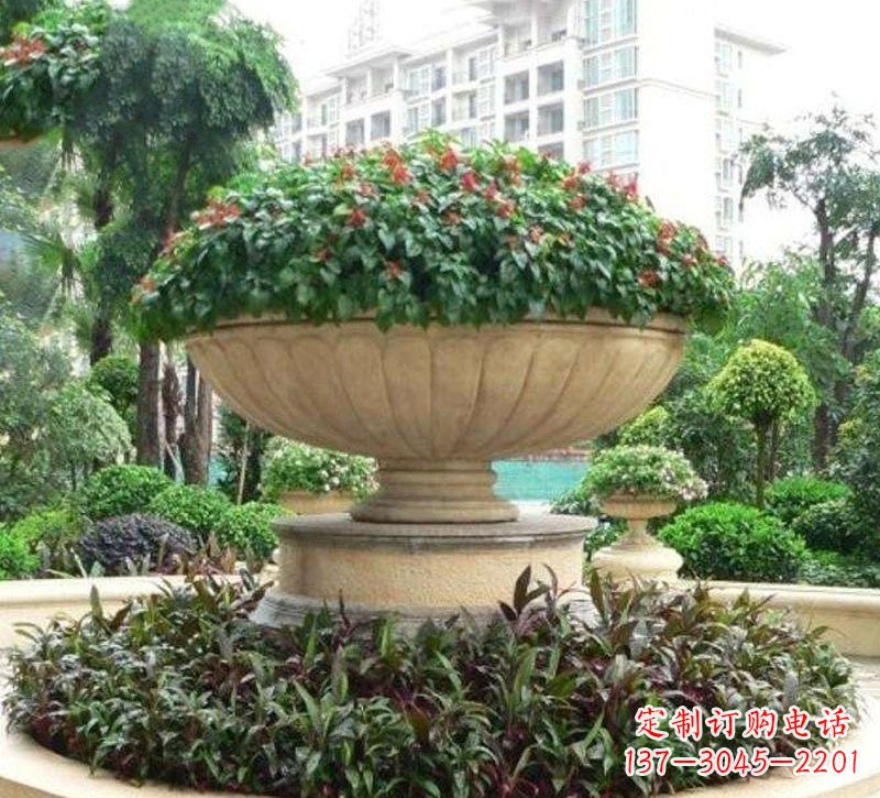 长沙石雕小区花盆