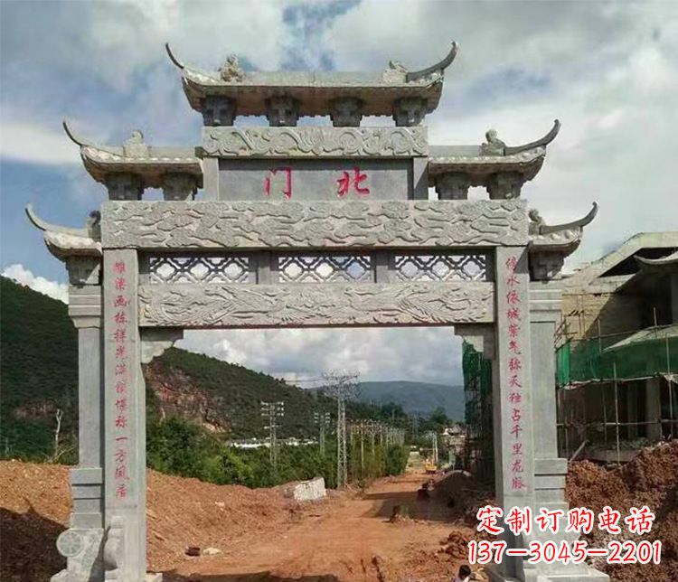 长沙石牌坊单门牌坊石雕