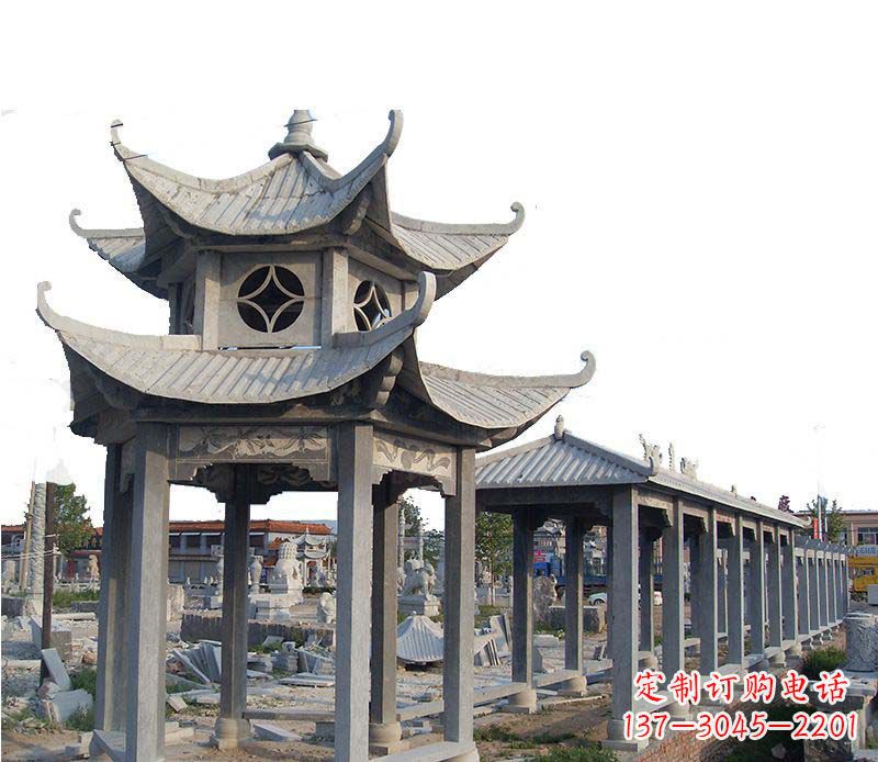 长沙双层仿古凉亭石雕