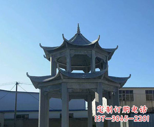 长沙双层仿古石凉亭石雕_1
