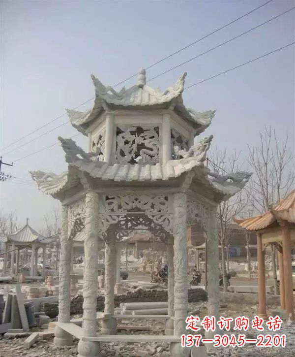 长沙双层凉亭石雕