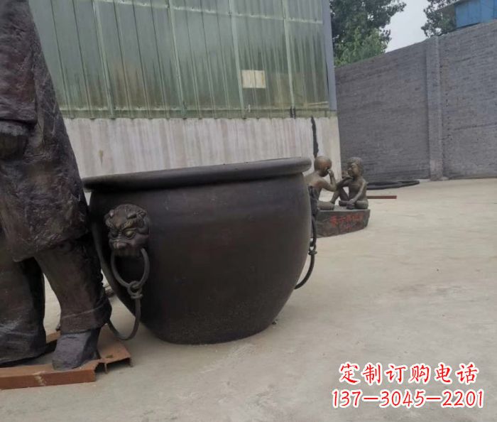 长沙水缸铜雕塑 (2)